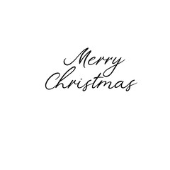 Poster - Merry Christmas. Holiday calligraphy. Handwritten brush lettering for greeting card, poster, invitation, banner. Hand drawn card template. Isolated on white background.