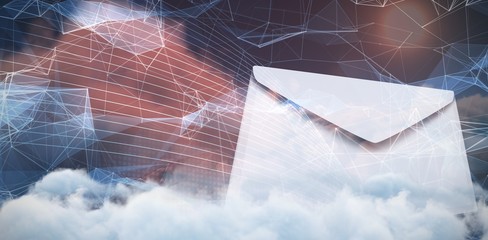 Wall Mural - composite image of graphic of envelope on white background