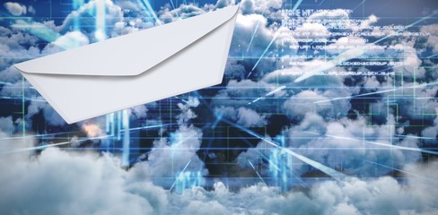 Wall Mural - composite image of graphic of envelope on white background