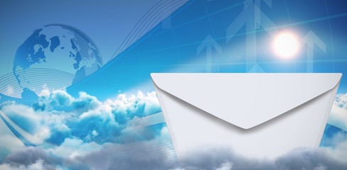 Wall Mural - composite image of graphic of envelope on white background