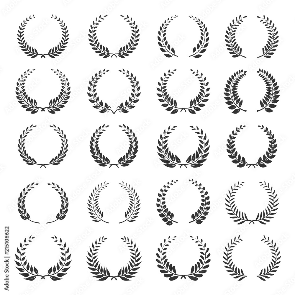 Laurel wreath icon set Stock Vector | Adobe Stock