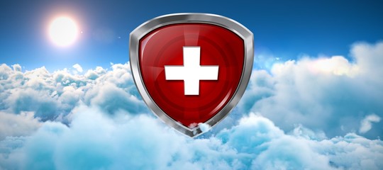 Wall Mural - composite image of red cross symbol