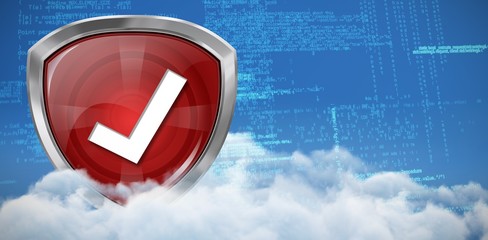 Wall Mural - composite image of red symbol validation