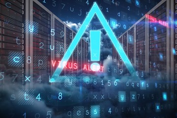 Wall Mural - composite image of virus background