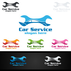  Car Service Logo with Car and repair Concept