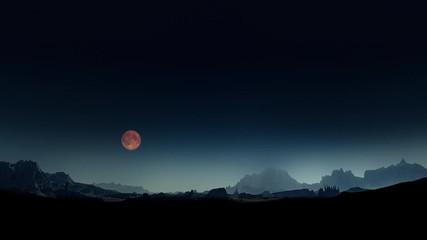 Wall Mural - lunar eclipse time lapse animation