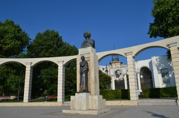 Wall Mural - Inspirational European monument - statue of poet Mihai Eminescu - concept for love and aspirations