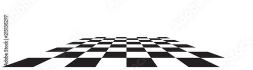 Fotografía Checkerboard, chessboard, checkered plane in angle perspective