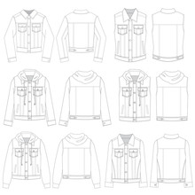 Vector Template For Denim Jacket Styles