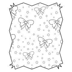 Sticker - stars and decorative bows pattern