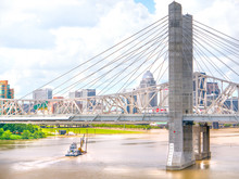 Visit Louisville, Kentucky To View Cityscape Waterfront Bridge And Downtown Skyline