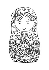 Doodle of Russian doll Matrioshka Babushka