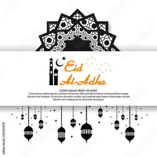 Eid Al Adha Mubarak Greeting Design Abstract Mandala With Pattern