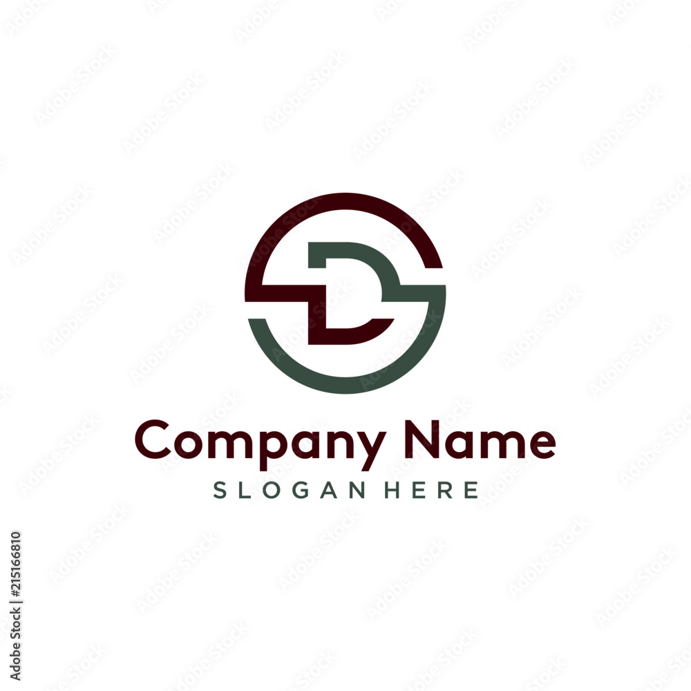 Letter D circle line logo design Stock Vector | Adobe Stock