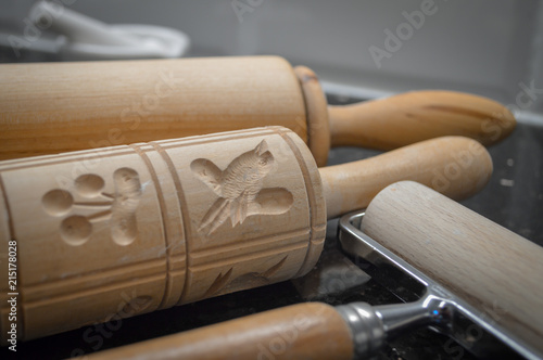 vintage springerle rolling pin
