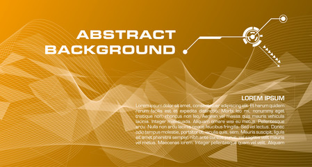 Wall Mural - Abstract vector colorful background in gold color with triangle, waves.