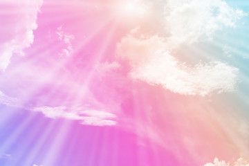 Wall Mural - Cloud and sky with a pastel colored background