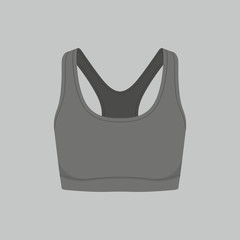 Wall Mural - Front views of women's black sport bra on white background