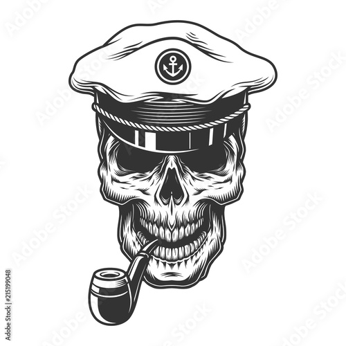 Skull with pipe in the