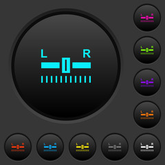 Sticker - Audio balance control dark push buttons with color icons