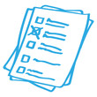 Handgezeichnetes Formular in blau