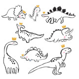 Fototapeta Dinusie - Hand drawing dinosaur illustration vector.