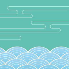 Wall Mural - Vector background illustration of wave pattern
