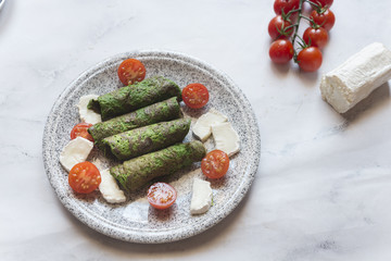 Wall Mural - Spinach healthy plate