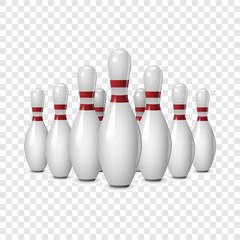 Poster - Bowling competition icon. Realistic illustration of bowling competition vector icon for on transparent background