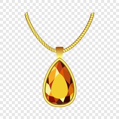 Poster - Yellow topaz jewelry icon. Realistic illustration of yellow topaz jewelry vector icon for on transparent background