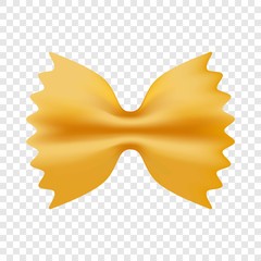 Poster - Farfalle pasta icon. Realistic illustration of farfalle pasta vector icon for on transparent background