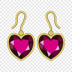 Sticker - Ruby earrings mockup. Realistic illustration of ruby earrings vector mockup for on transparent background