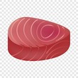 Tuna meat mockup. Realistic illustration of tuna meat vector mockup for on transparent background