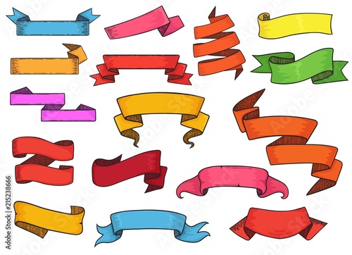 Ribbon vector ribboned element for banner or retro blank label for decoration...