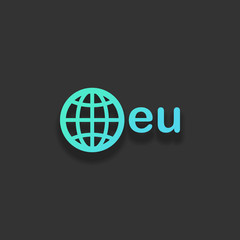 domain, European identity, globe and eu. Colorful logo concept w