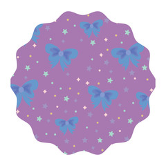 Sticker - stars and decorative bows pattern