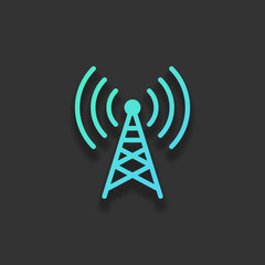 Wall Mural - Radio tower icon. Linear style. Colorful logo concept with soft