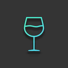 Wall Mural - Wine glass. Linear, thin outline. Colorful logo concept with sof