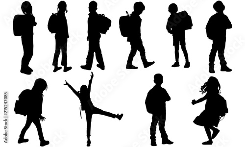 Back To School Kids Silhouette Kid With Backpack Vector Kid Student Clipart Clip Art Logo Buy This Stock Vector And Explore Similar Vectors At Adobe Stock Adobe Stock