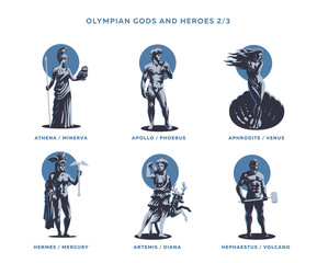Wall Mural - Olimpian gods and heroes.