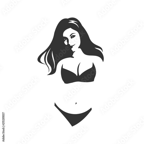Beautiful woman in bikini silhouette Stock Vector Adobe Stock