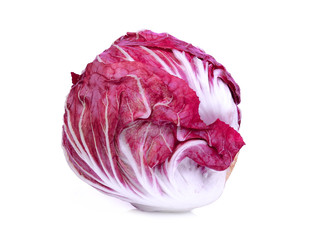 Wall Mural - whole red radicchio isolated on white background
