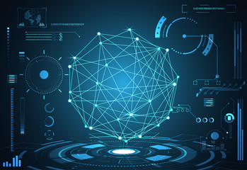 Wall Mural - abstract technology ui futuristic concept hud interface hologram elements of digital data chart, com
