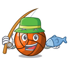 Sticker - Fishing volleyball mascot cartoon style