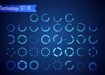 Wall Mural - set of circle abstract digital technology ui futuristic hud virtual interface elements sci- fi moder