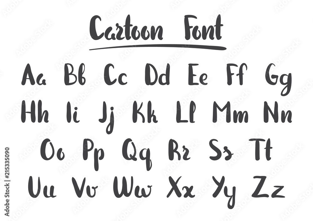 Vector illustration: Hand Drawn cartoon alphabet letters isolated on ...