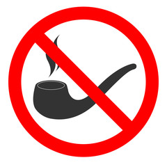 Sticker - NO SMOKING sign. Tobacco pipe icon. Vector..