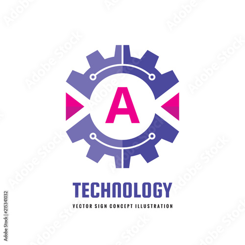 Technology Letter A Vector Logo Template Concept Illustration