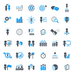 Business strategy icons set.