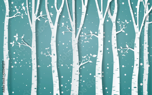 Dekoracja na wymiar  las-w-sezonie-zimowym-ilustracja-wektorowa-papieru